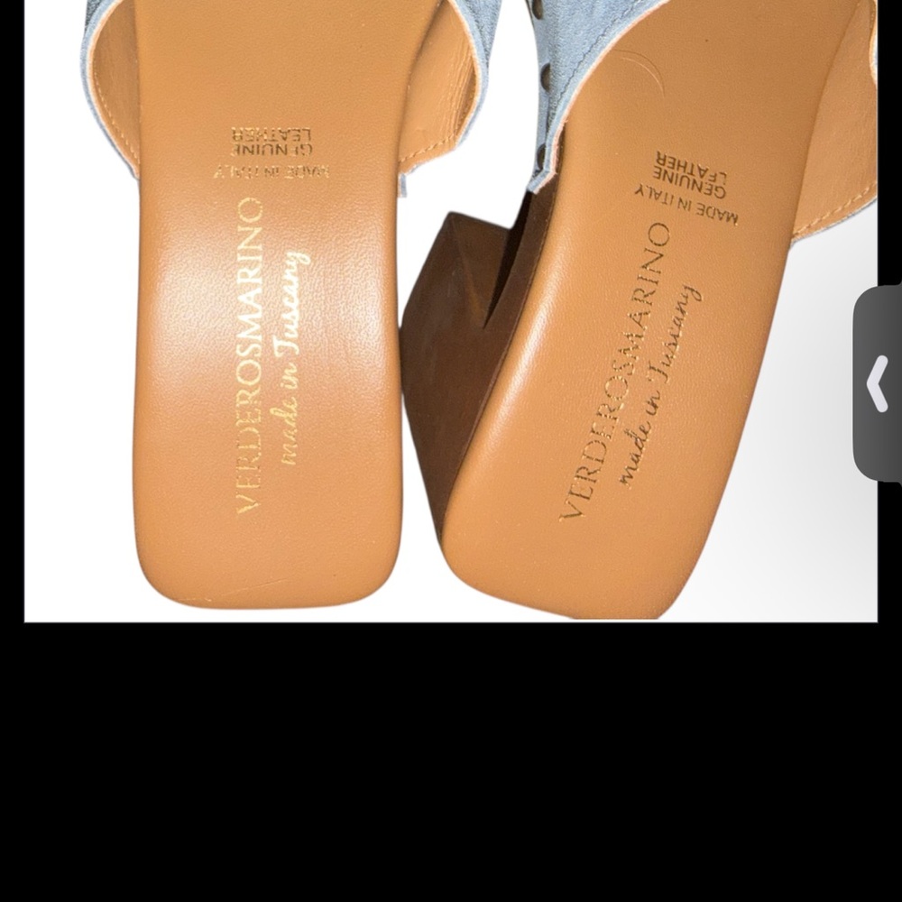 Verderosmarino Blue Gray Suede Mules size 7.5 - Picture 4 of 5